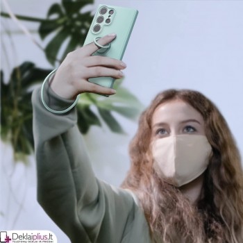 Švelnaus silikono dėklas su žiedu - šviesiai mėlynas (Samsung S23 Ultra) Švelnaus silikono dėklas su žiedu - šviesiai mėlynas (Samsung S23 Ultra)